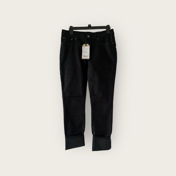 New Prana Kara Jeans  Rolled Cuffed Straight Leg 4/27 Black Out 1965611 - Picture 2 of 5